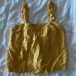 Yellow Eyelet Top